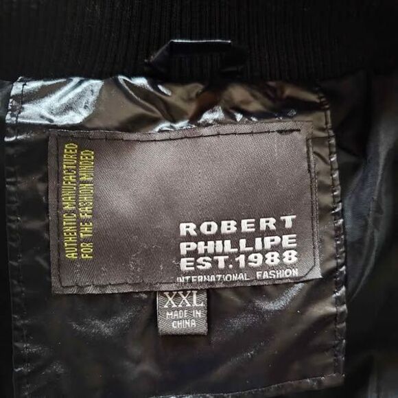 Robert Phillipe Black Puffer Jacket XXL - Picture 4 of 5